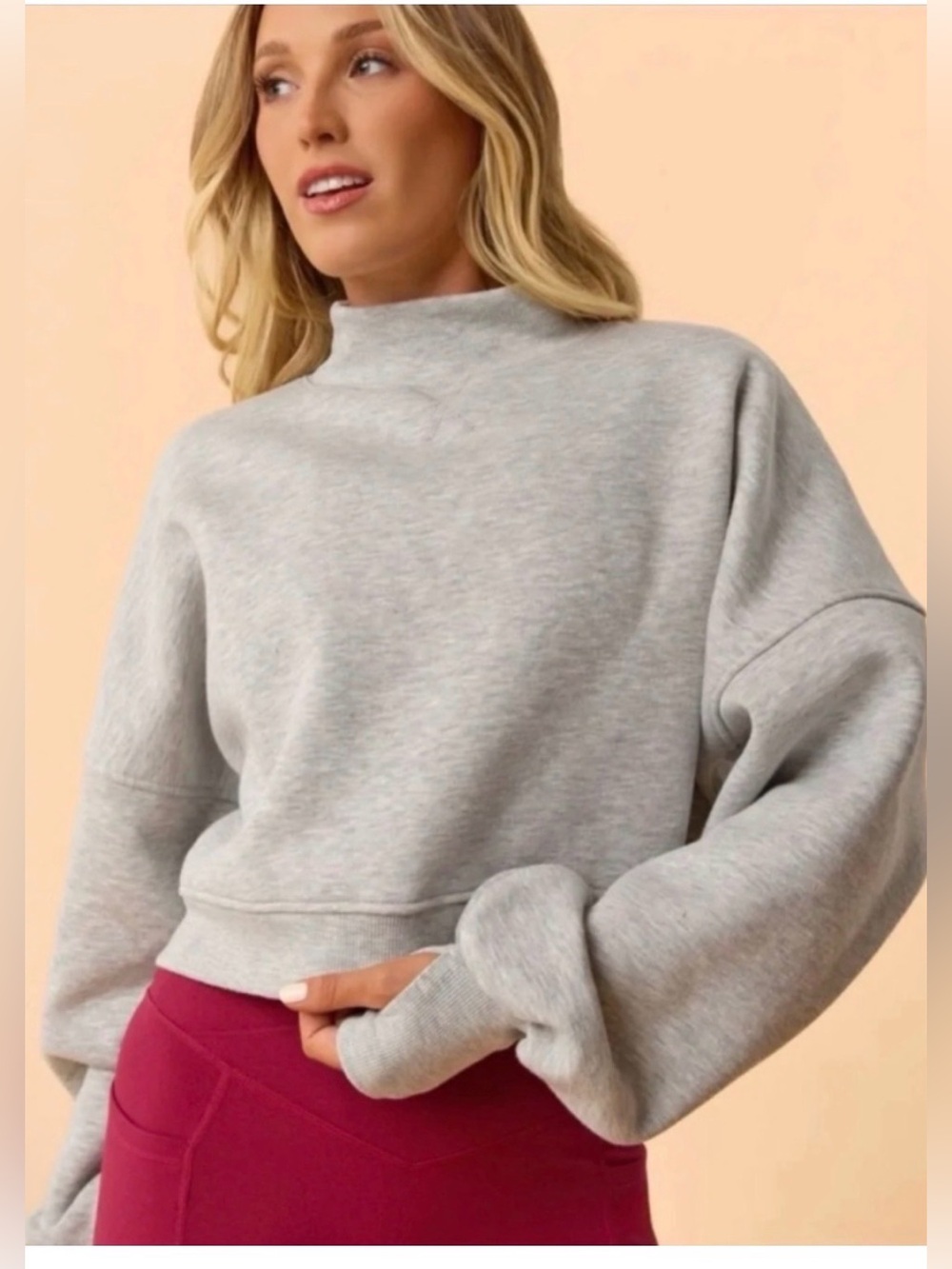 Blogilates marshmallow mockneck sweatshirt grey women’s size 2X new
